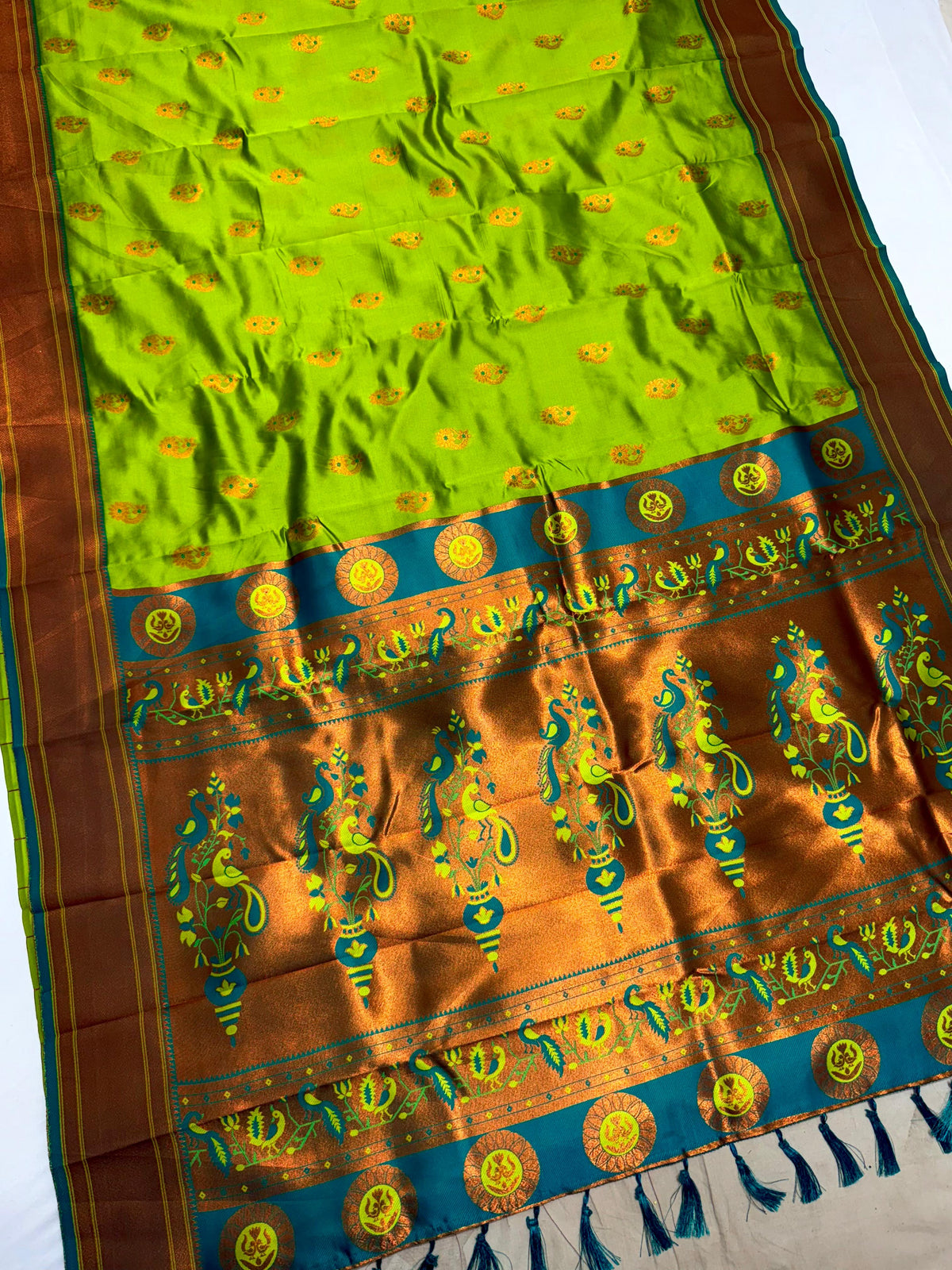 Megha Nath Paithani Soft Silk Saree with Meenakari Pallu