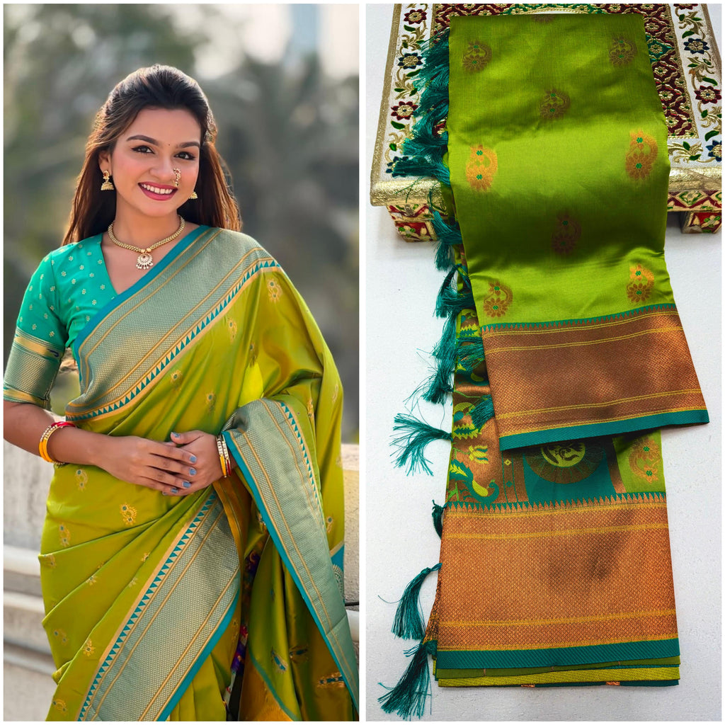 Megha Nath Paithani Soft Silk Saree with Meenakari Pallu