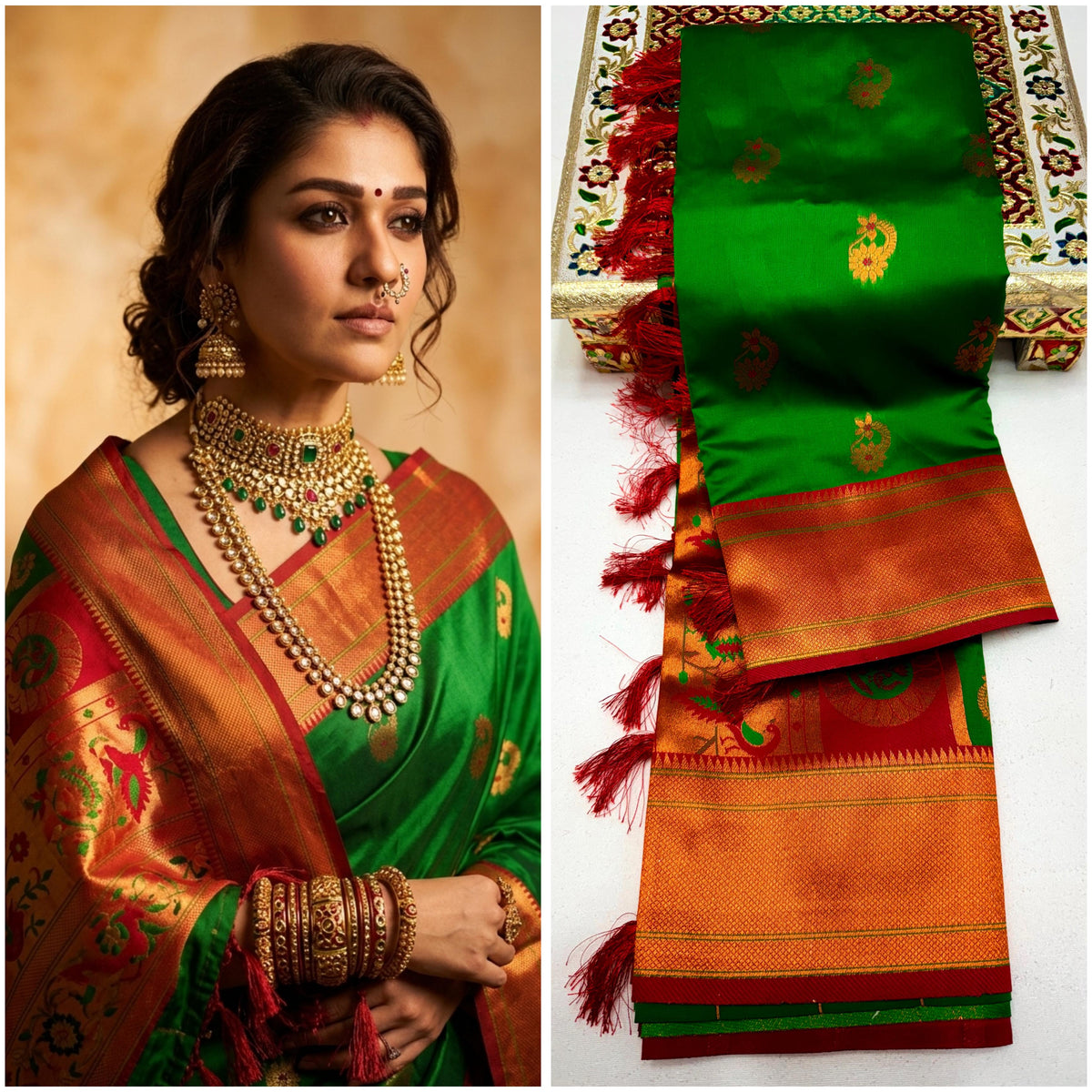 Megha Nath Paithani Soft Silk Saree with Meenakari Pallu