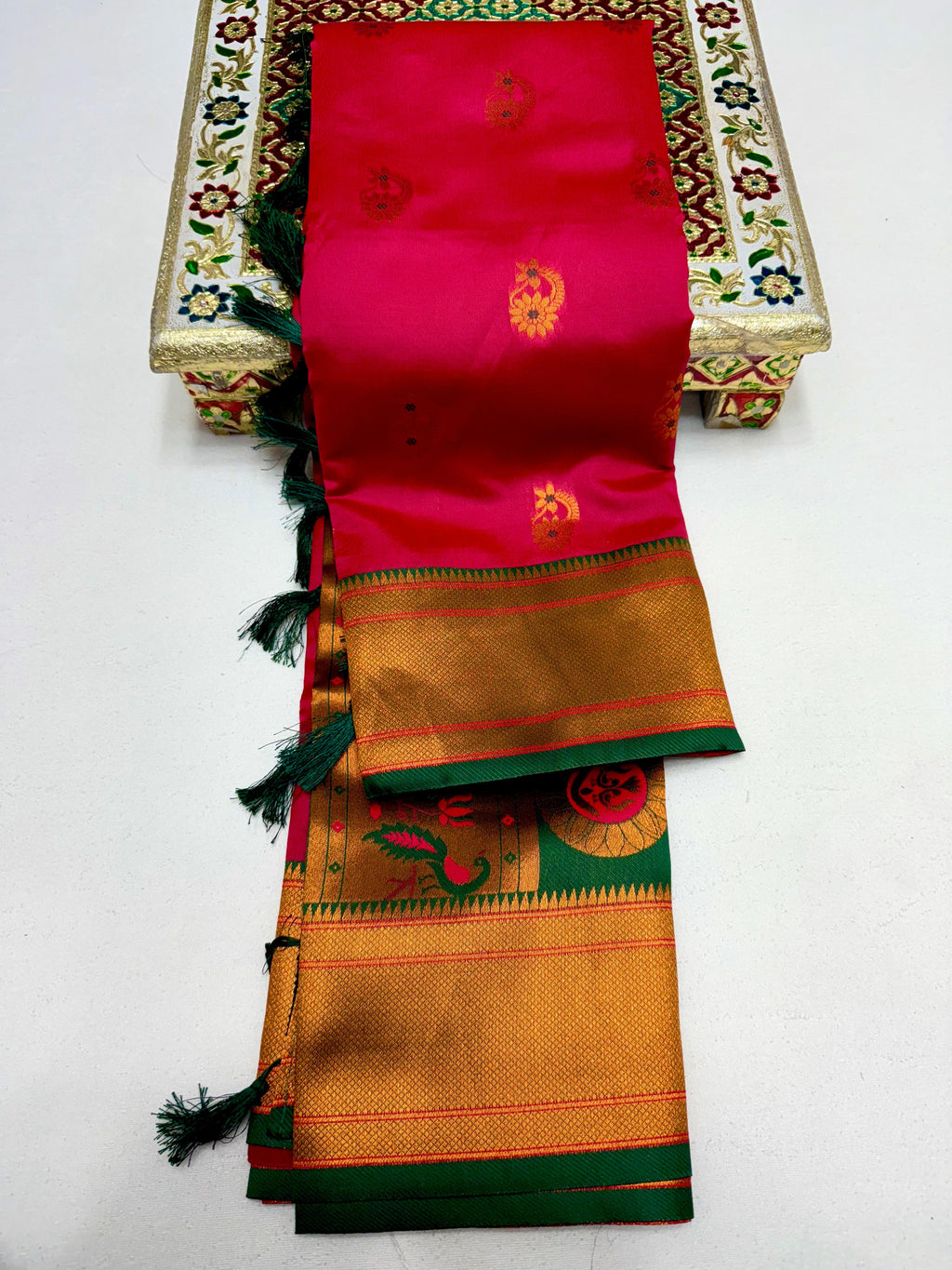 Megha Nath Paithani Soft Silk Saree with Meenakari Pallu