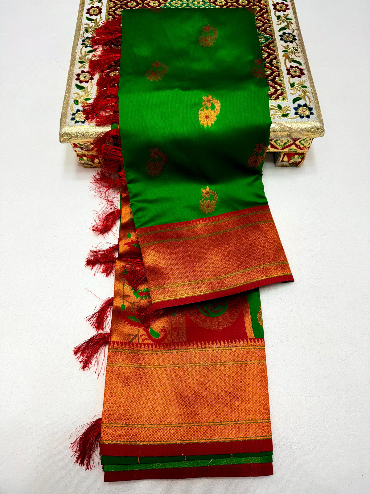 Megha Nath Paithani Soft Silk Saree with Meenakari Pallu