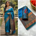 Mango Kanjeevaram Silk Paithani Saree with Handwork Aari Blouse