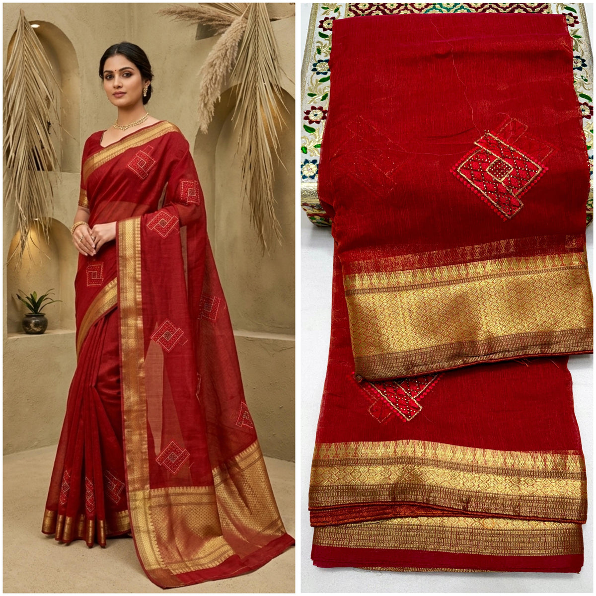 Pure Organza Silk Saree with Rich Pallu