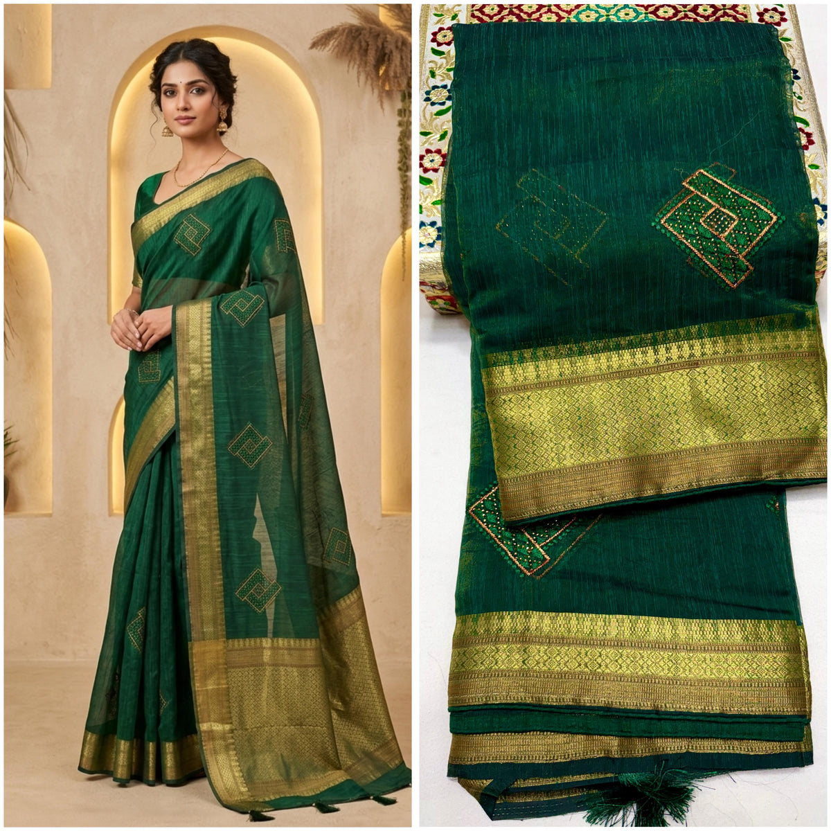 Pure Organza Silk Saree with Rich Pallu