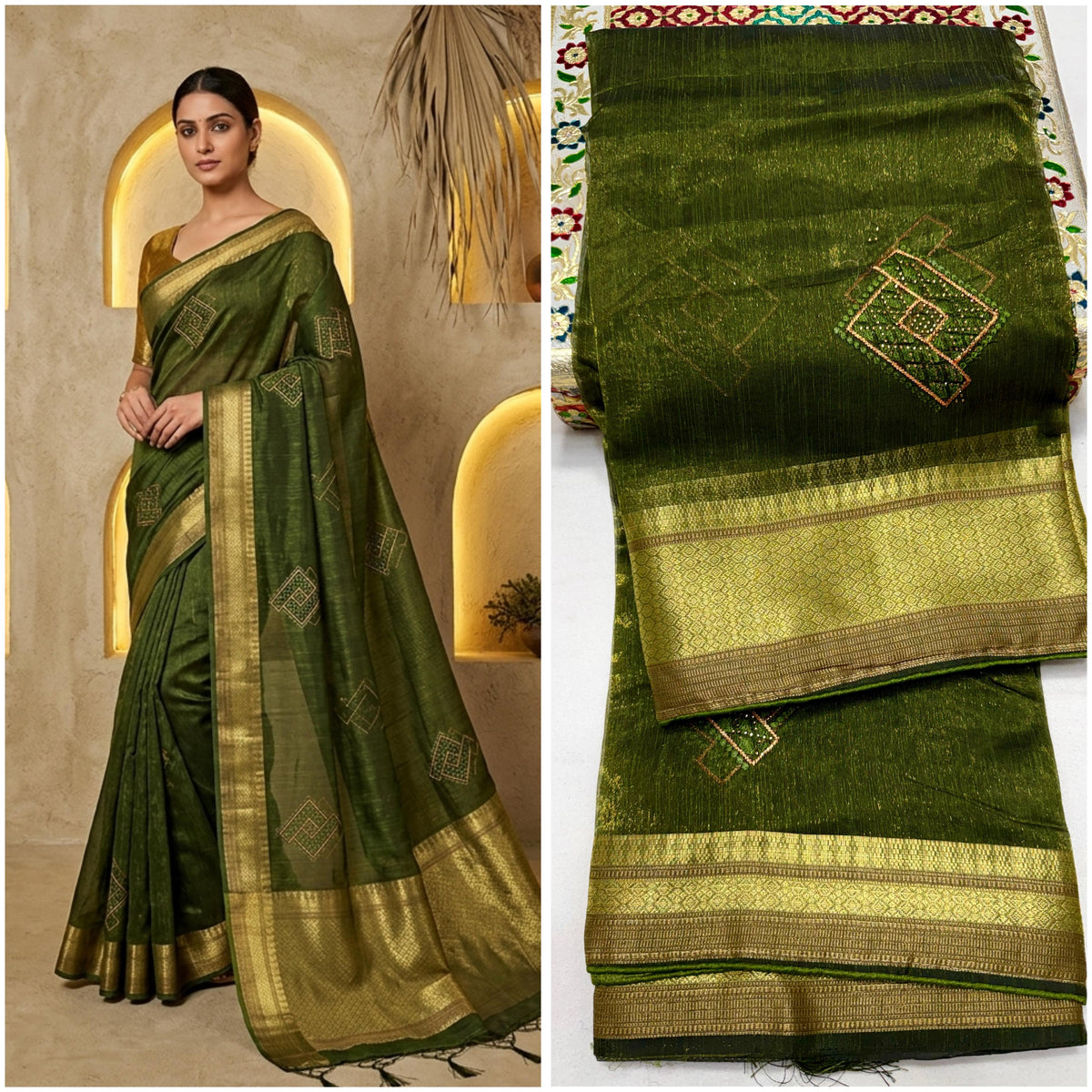 Pure Organza Silk Saree with Rich Pallu