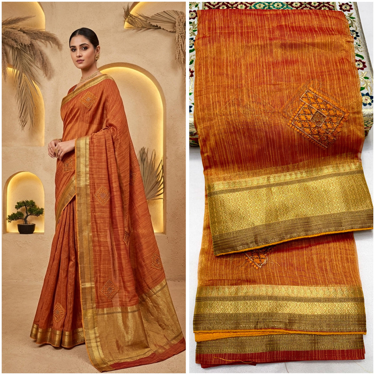 Pure Organza Silk Saree with Rich Pallu